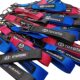 Japanese Korean car logo metal webbing wrist strap keychain suitable for Honda Toyota Nissan Mitsubishi