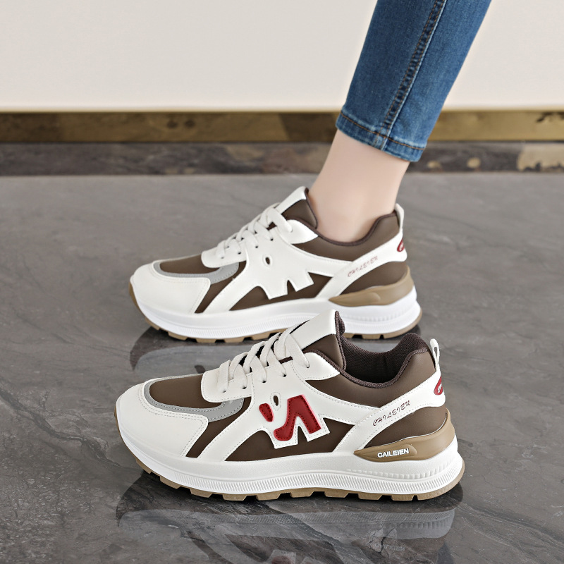 Ins Dad Shoes for Women 2026 Spring/Summer New Color-Blocking Height-Increasing Casual Shoes Student Thick-Soled Platform Sneakers