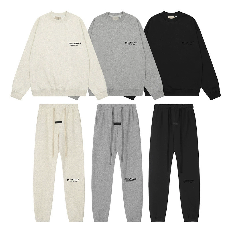 Версия ESSENTIALS FOG зимняя плюс бархатная флокинг буквы мужские и женские спортивные штаны для повседневной носки