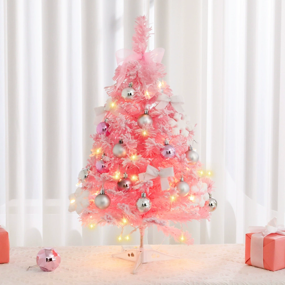 Tabletop Christmas tree 60 cm, handmade, Tiffany blue or romantic pink flocked