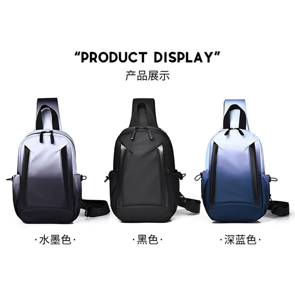 Nuevo bolso de pecho de hombre transfronterizo simple mochila de hombro de nylon impermeable bolsa de color gradiente casual bolso de moda de hombre