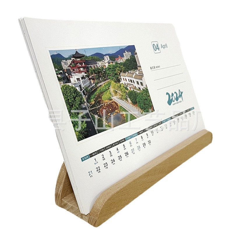 Calendario de escritorio de madera creativo 2025 calendario corporativo base de calendario perpetuo multifuncional escritorio de escritorio de oficina doméstica decoración de madera