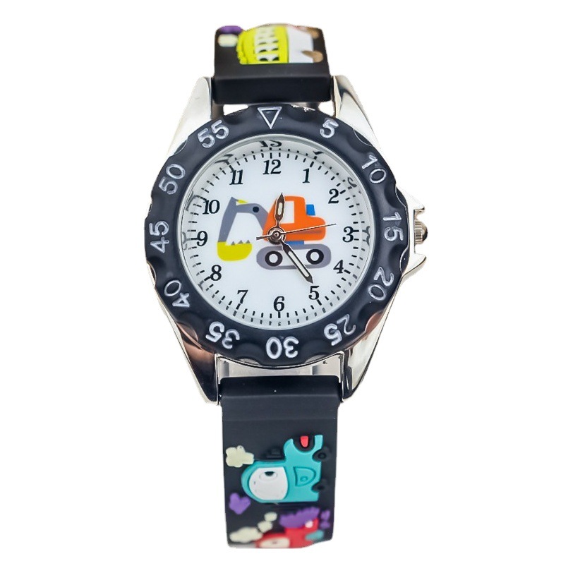 2021 nuevos niños lindo excavadora reloj coreano 3D niños silicona Kart reloj de cuarzo