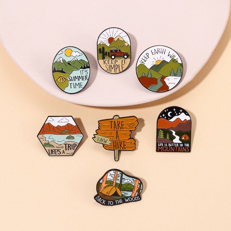 Cartoon Style Pin Landscape Alloy Plating Unisex Brooches display picture 4