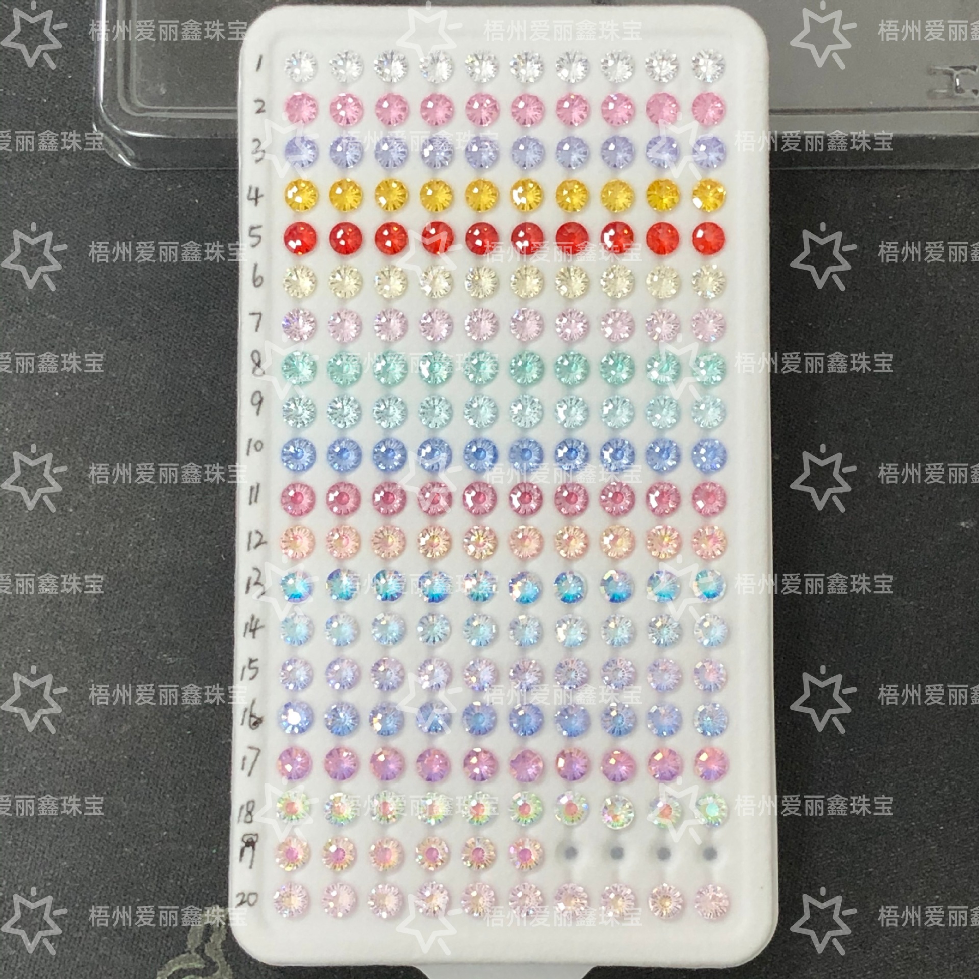 4mm Ferris wheel-shaped, original color, coated, multi-layered, gradient 5A high-quality cubic zirconia, loose stone, same style as the popular items on Douyin and Xiaohongshu