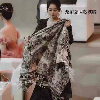 2024赵丽颖同款空调房披肩办公室秋冬季女外搭保暖围巾时尚百搭