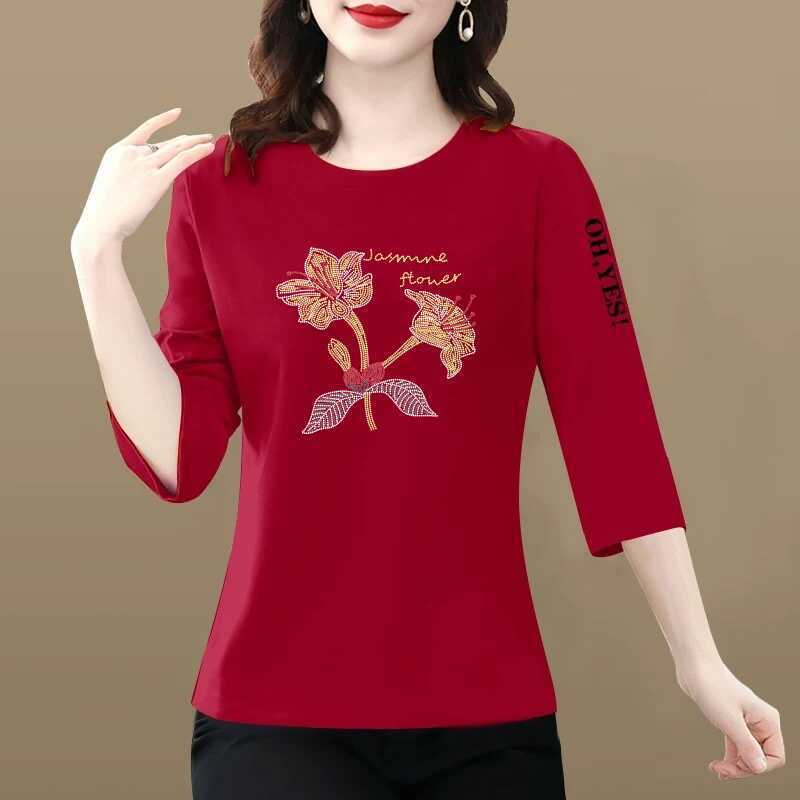 Clearance Sale on Foreign Trade Surplus Brand Name Women's T-Shirts with Three-Quarter Sleeves, Loose Fit, Slimming Tops for Middle-Aged Moms, Short-Sleeve Shirts Clearance Sale on Foreign Trade Surplus Brand Name Women's T-Shirts with Three-Quarter Sleeves, Loose Fit, Slimming Tops for Middle-Aged Moms, Short-Sleeve Shirts