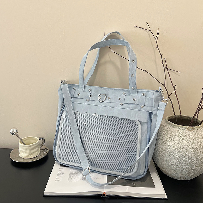 痛包休闲女包原创大容量手提包日系少女漫画学生百搭款透明吧唧包