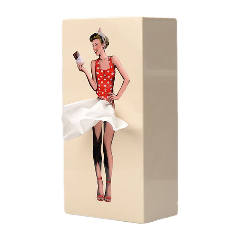 Flying Skirt Tissue Box Tutu Girl Face Tissue Box Cartoon Animation Girl Tissue Box Retro Dancer Tissue Storage