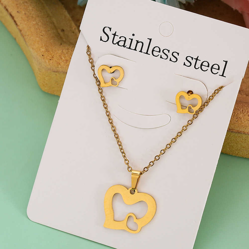 Großhandel Schmuck Einfacher Stil Pentagramm Auge Schmetterling Edelstahl 304 Überzug Schmuck-Set Kabelkette display picture 8