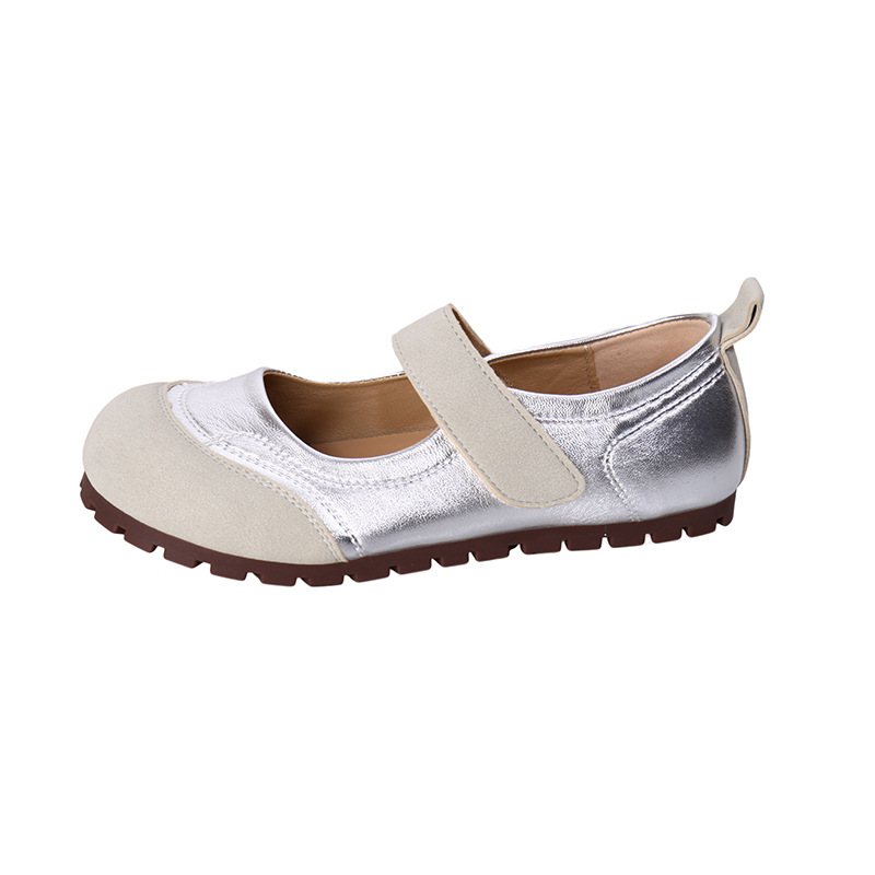 Size 35-42, Plus-size Women's Shoes 41-43, Mary Jane Retro Color-blocked Soft-soled Soft Leather Loafers 41_vogvips.com