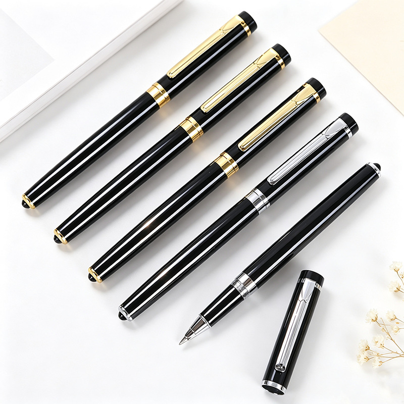 Business meeting metal signature pen, promotional gift ballpoint pen, corporate office student stationery, customizable gel pen