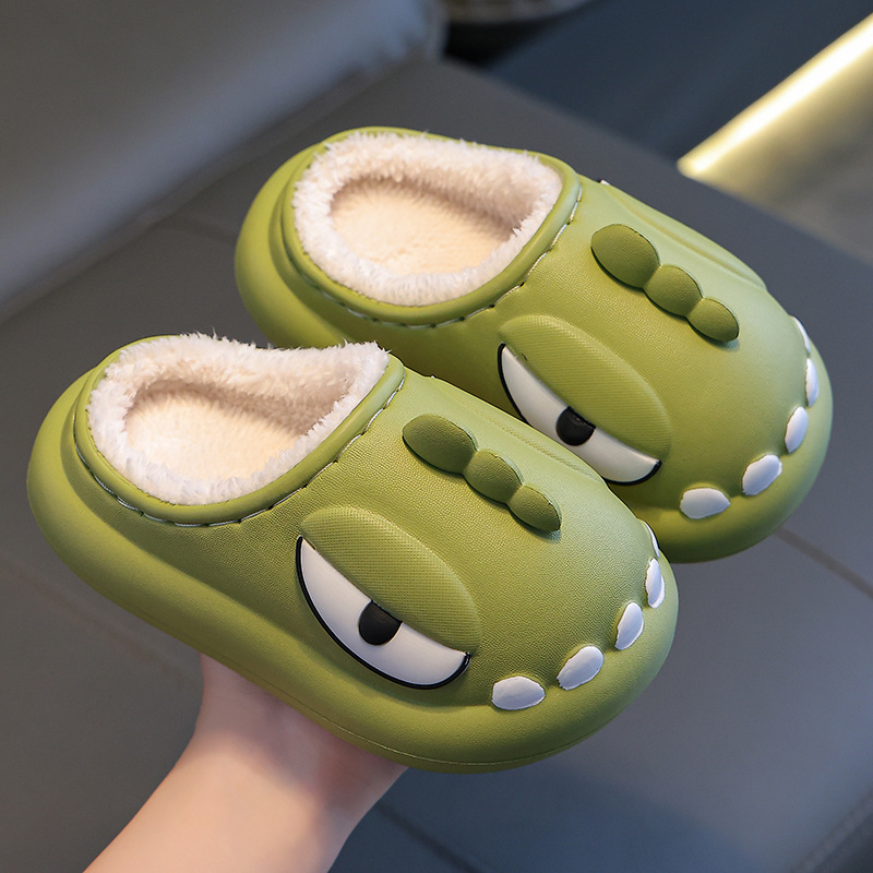 Fábrica al por mayor personalizada zapatillas de algodón para niños invierno EVA pisar excrementos niñas impermeables con zapatillas de algodón para bebés