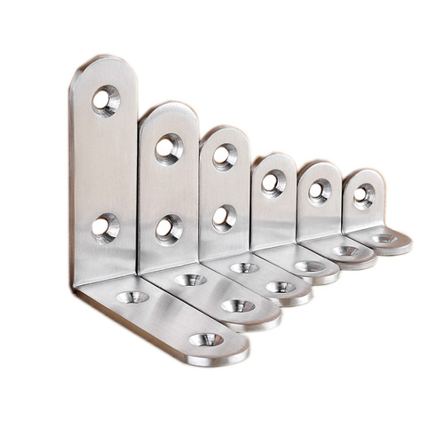 Stainless steel corner code 90 degree straight reinforcement accessories table and chair holder furniture door and window connection triangle iron sheet support frame