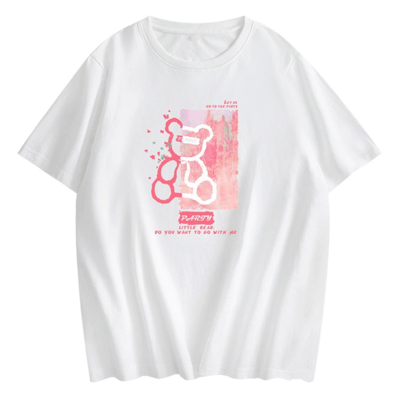 Женская футболка из чистого хлопка с коротким рукавом, летняя коллекция 2026, новый стиль Харадзюку, уникальный дизайн, белая футболка с коротким рукавом, тренд Instagram.