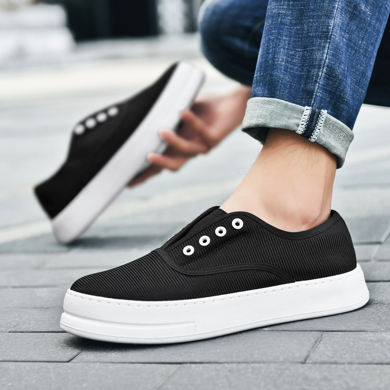 Canvas Shoes Men's Sneakers Summer Men's Lightweight Casual Shoes Japanese Style Simple Cloth Shoes All-Match Slip-on Lofu Shoes