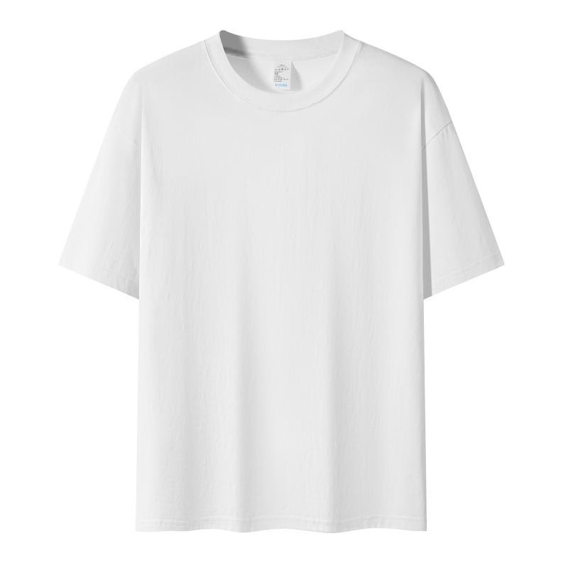 210G algodón peinado de hombro camiseta de cuello redondo de verano coreano ropa de trabajo de mangas cortas camiseta publicitaria personalizada impresión image 7