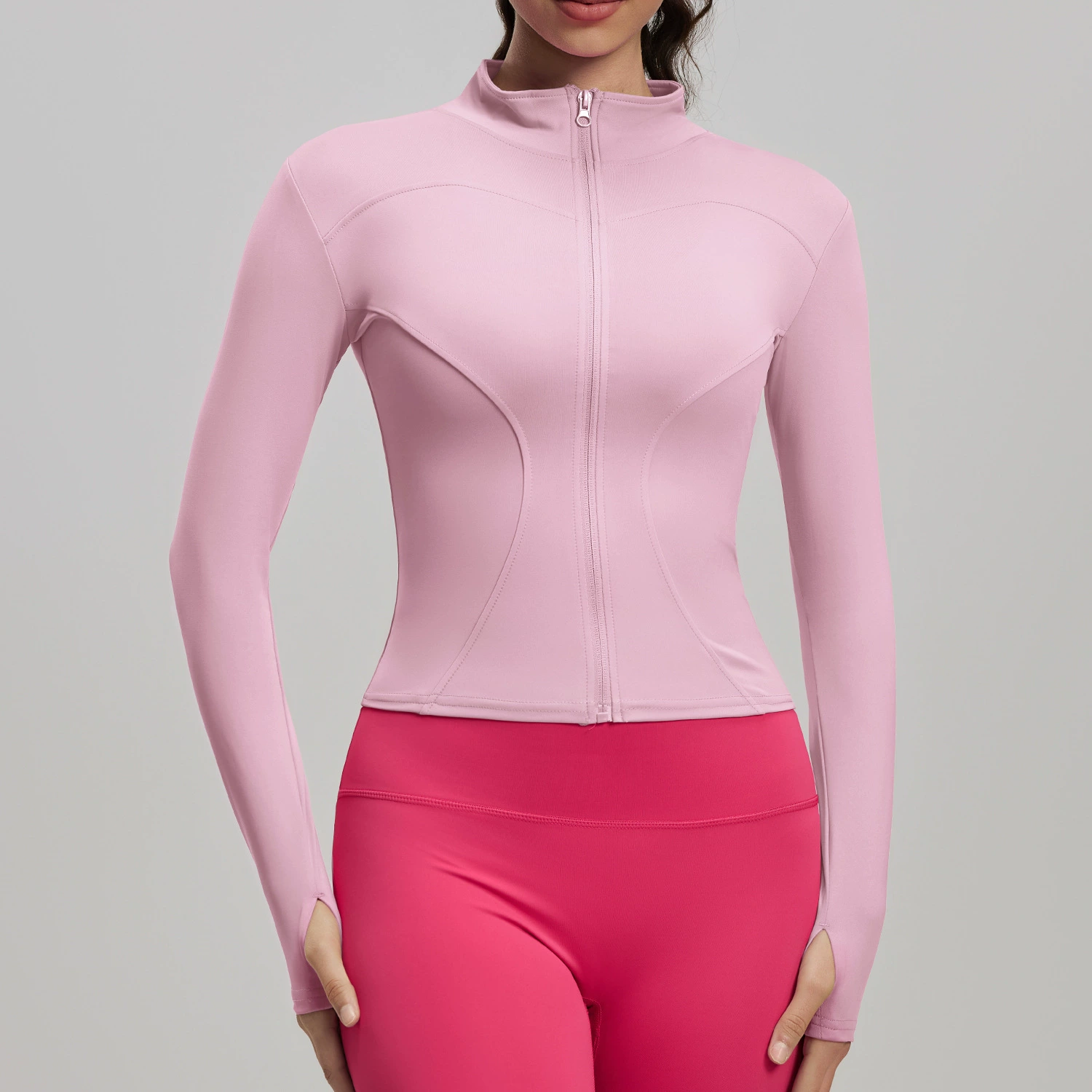 Дышащая йога-куртка — Slim-Fit с длинным рукавом для зала и бега, европейский стиль, размеры S–XXXL