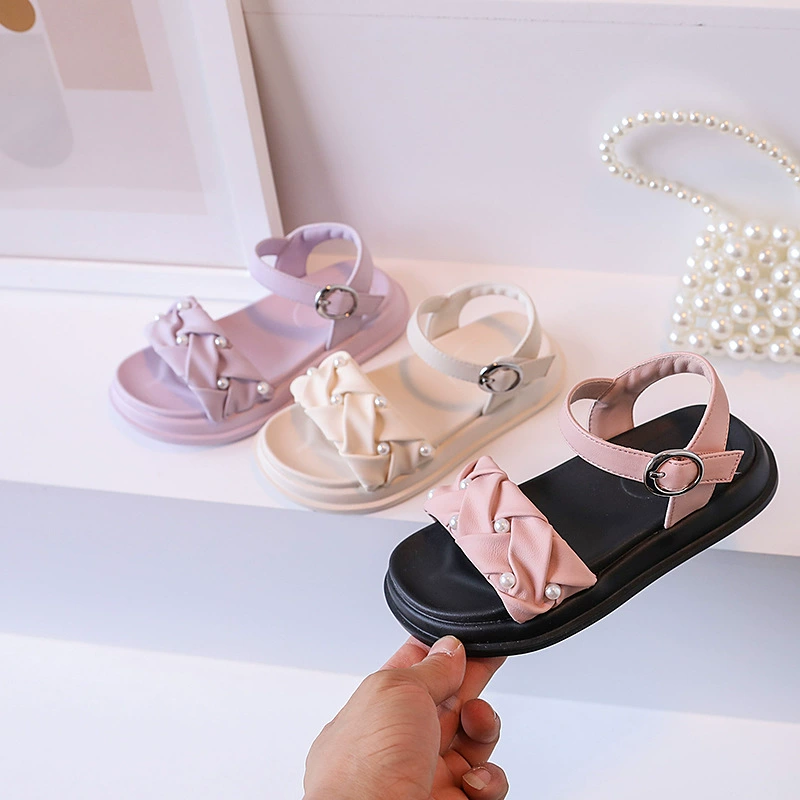 Summer non-slip small beach footwear, universal sandals for princess, for teenagers, soft sole