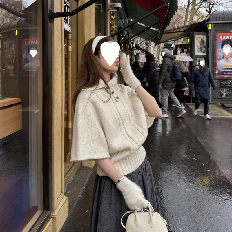 【Xz 15% Instant Discount + New Product 5% off】100% Sheep Wool Small Special Cape Sweater 【Xz 15% Instant Discount + New Product 5% off】100% Sheep Wool Small Special Cape Sweater