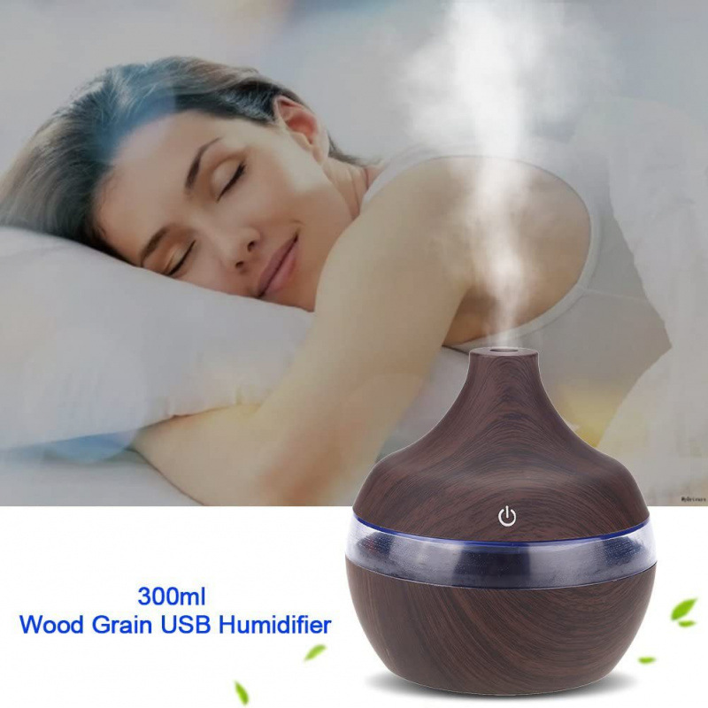 Venta al por mayor de humidificadores ultrasónicos de grano de madera, mini humidificadores portátiles de niebla de oficina de escritorio