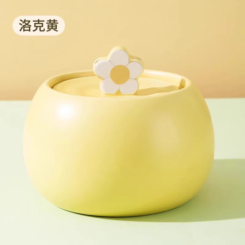 Dispensador automático para mascotas Filtro eléctrico de circulación de agua viva en gatito cuencos de cerámica para gatos con elemento de filtro para gatos Dispensador de agua