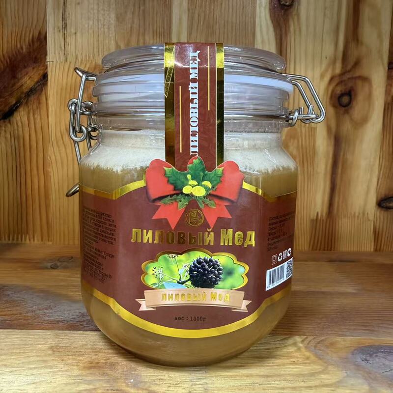 Russian Imported Honey with Red Ribbon and Ginseng, Anti-Counterfeit Code, Premium Packaging, 1000g, Free Shipping, Dropshipping
