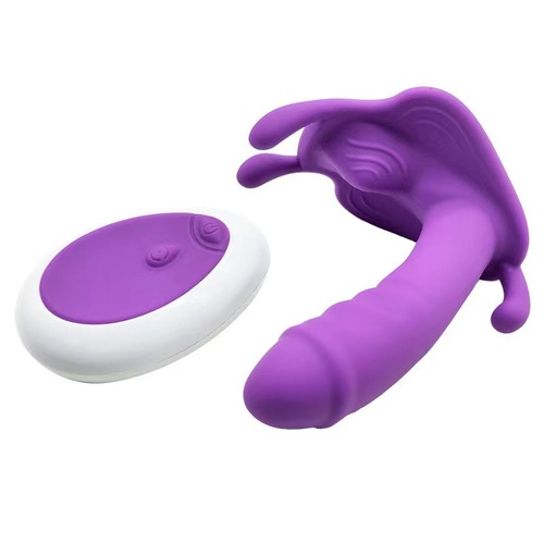 Vibrating Female Wearable Device Fake Penis Remote Control Wear Butterfly Self-pleasure Vibration Rod Fun Adult Products