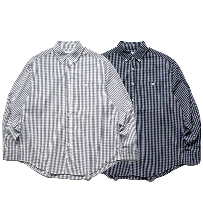 日系cityboy廓形格子长袖衬衫男女宽松复古文艺青年休闲工装衬衣