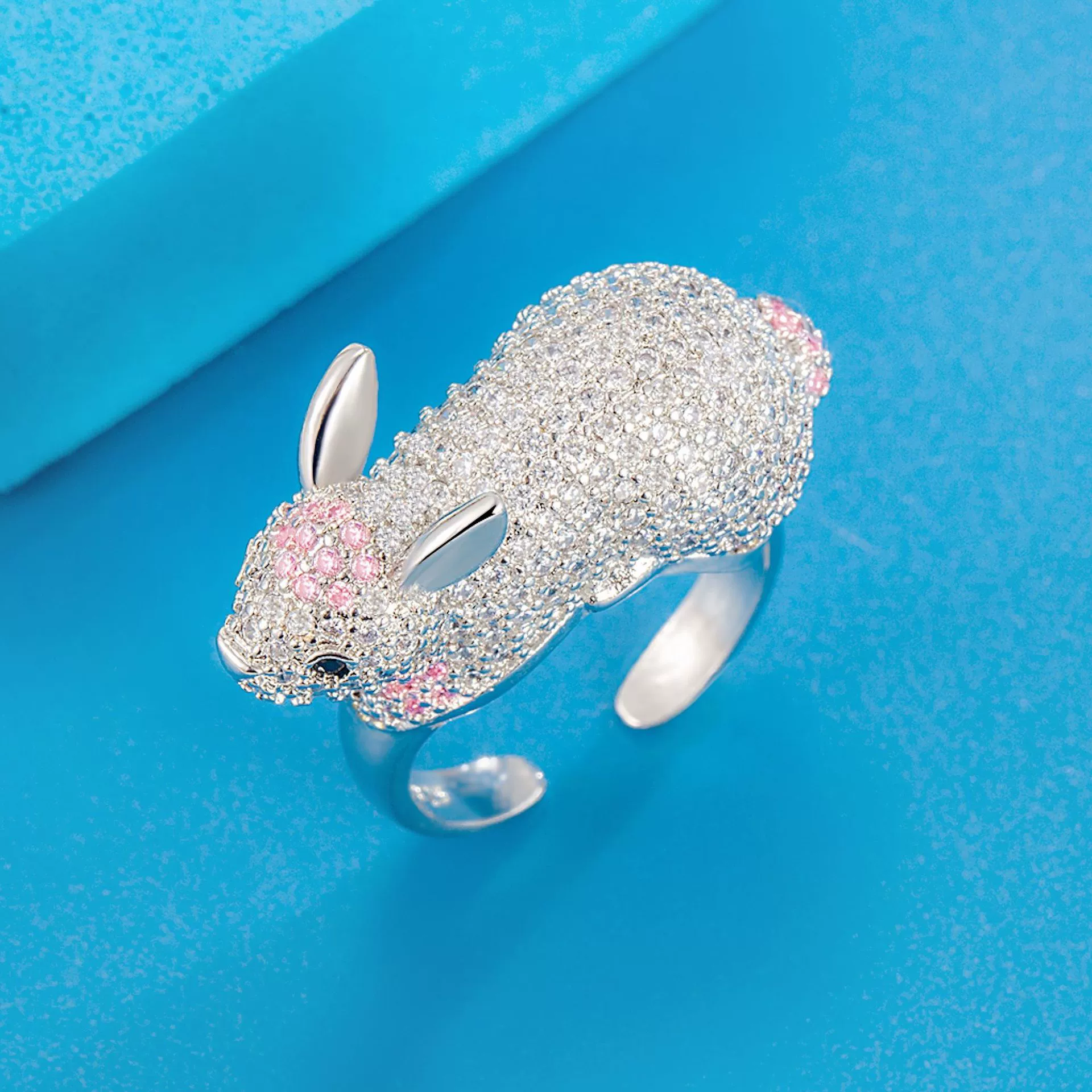 Cute one size rabbit, ring, high-quality style