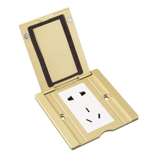 International electrician type 86 ground plug open flip-top invisible socket five-hole ground socket with USB ground plug