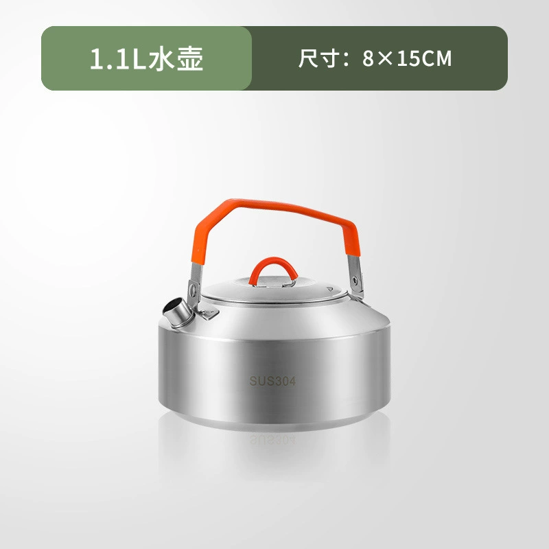 Travel teapot stainless steel for camping, handheld coffee pot, 304 volume