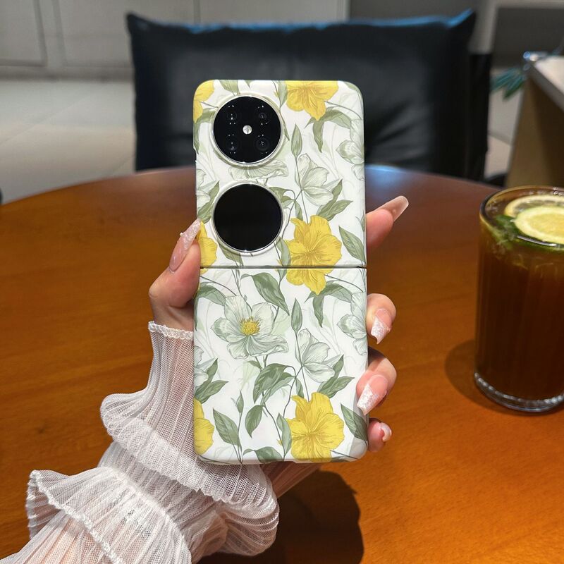 Huawei P50pocket 携帯電話ケース折りたたみスクリーン Pocket2 シルクスカーフフラワーロープ保護カバーに適したフルスクリーンフラワー|undefined
