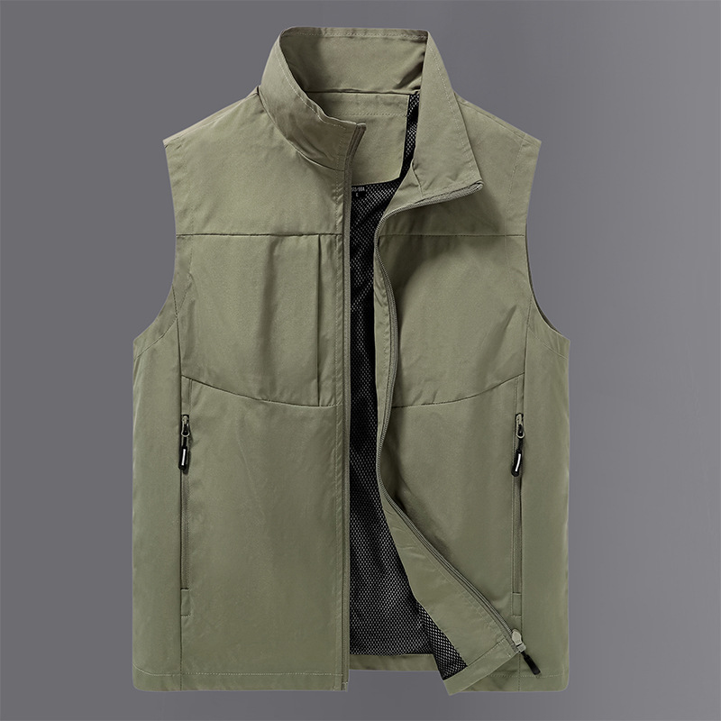 Verano montaña pesca al aire libre fotografía herramientas chaleco chaleco fino a prueba de viento chaleco de comercio exterior hombres multibolsillo personalizado