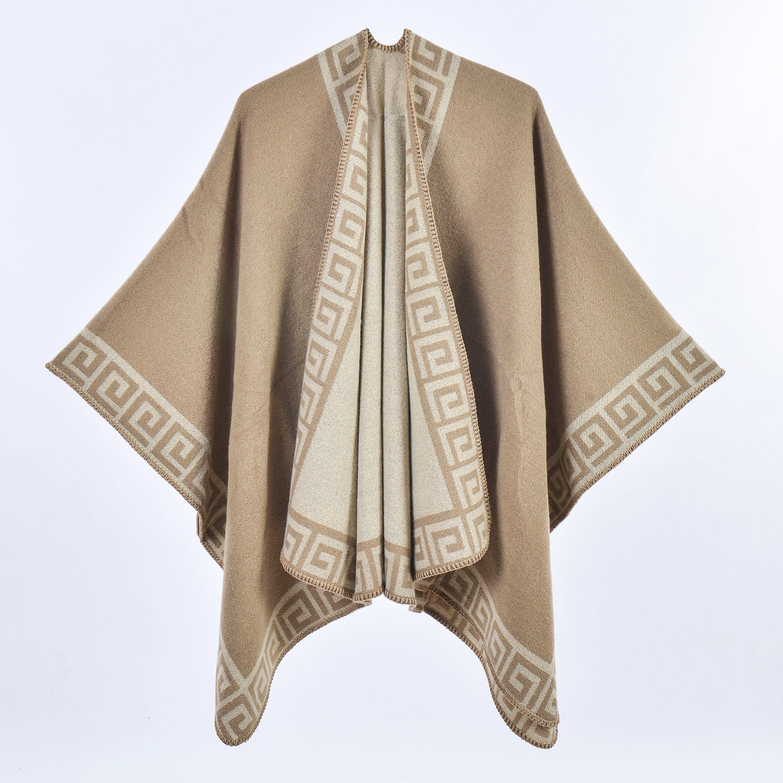 Nueva dama de doble cara bufandas de cachemira chal retro simple engrosado abrigo jersey comercio exterior al por mayor