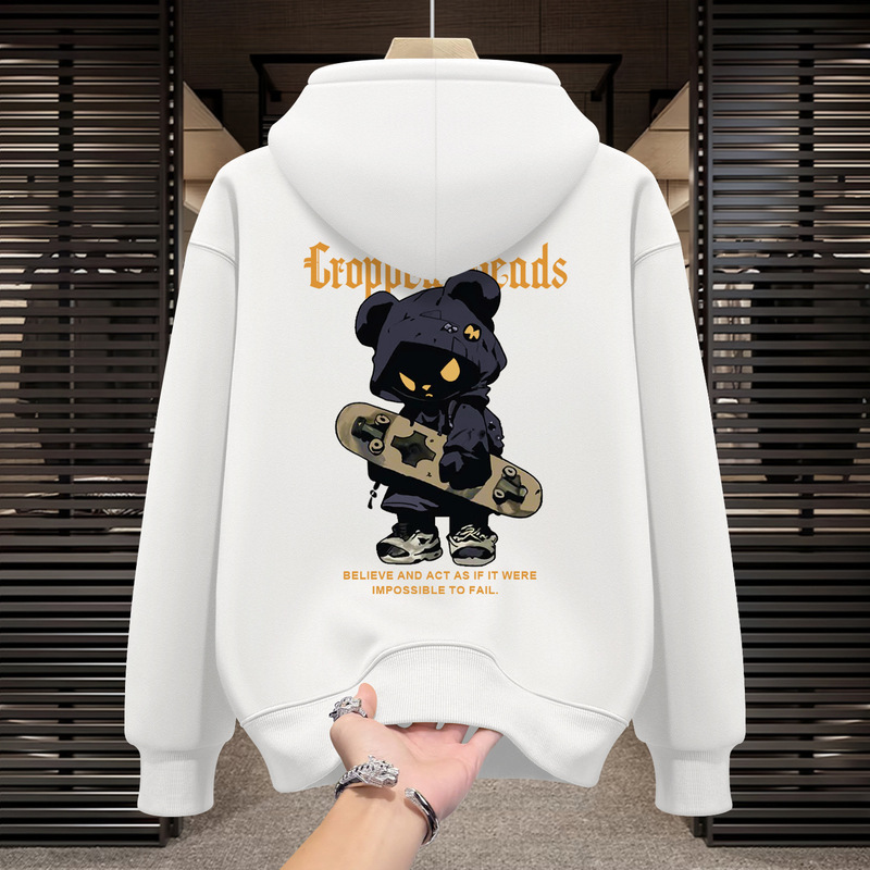 2025 Autumn American Trendy Hooded Sweatshirt Men's Trendy Brand Handsome Heavyweight Casual Cotton Velvet Warm Jacket 2025 Autumn American Trendy Hooded Sweatshirt Men's Trendy Brand Handsome Heavyweight Casual Cotton Velvet Warm Jacket