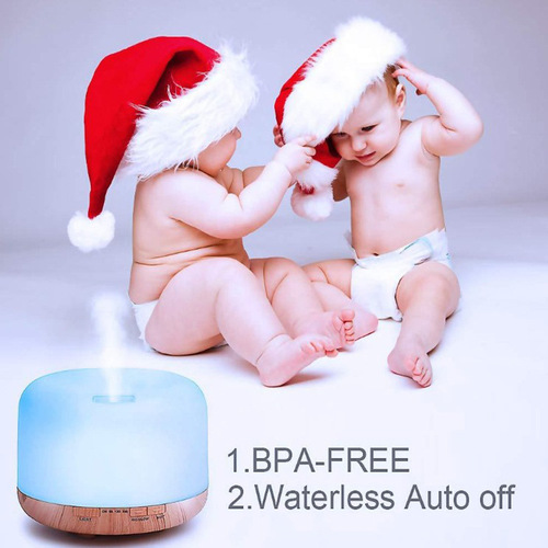 500ml Large Capacity Remote Control Colorful Creative Aromatherapy Diffuser Humidifier Home Wood Texture Ultrasonic Essential Oil Aromatherapy Machine