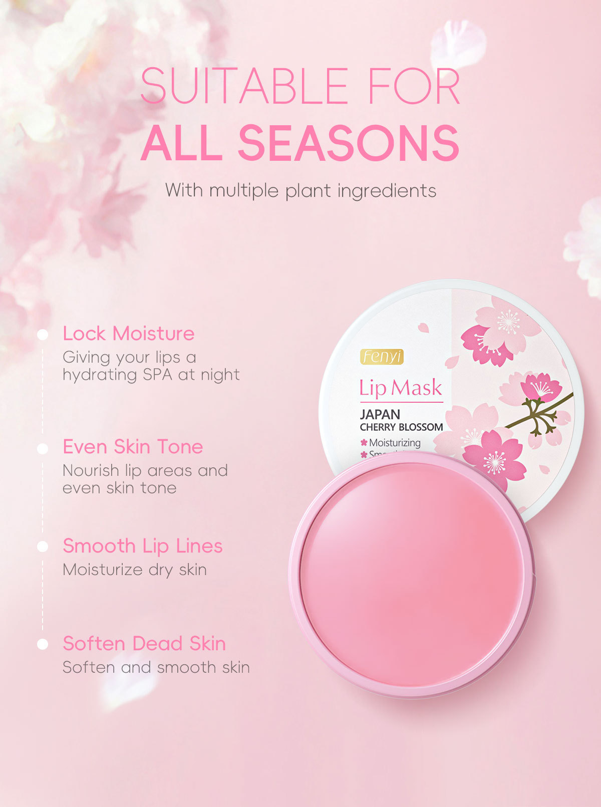 Cross-border Fenyi Japanese Cherry Blossom Lip Mask 15g Hydrating, Moisturizing and Nourishing Lip Beautifying Skin care lip Mask wholesale undefined