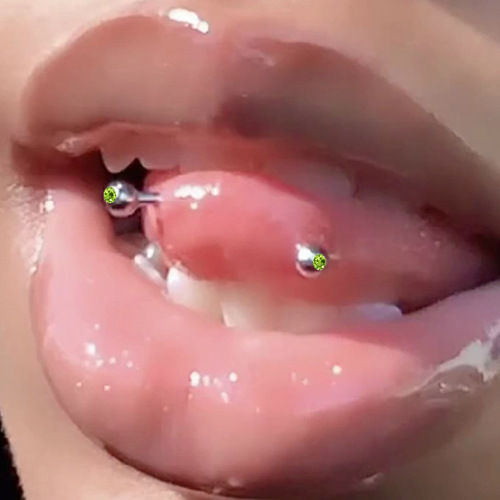 Gaibei Cross-border Stainless Steel Tongue Nails, Tongue Rings, Cross-Border Tongue Nails, Eyebrow Nails, Color Diamond Tongue Nails, Human Body Piercing Accessories Now Available