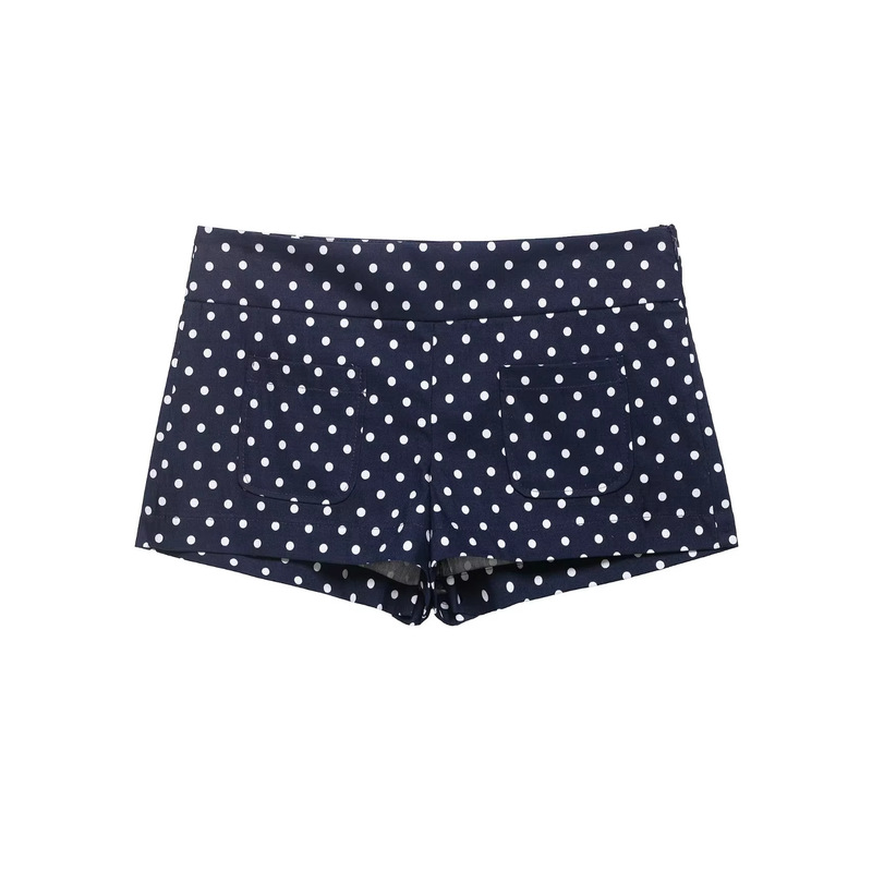 Cross-Border Foreign Trade Za European and American Style Women's Clothing Aliexpress Hot-Selling Fashion Versatile Polka Dot Mini Pocket Shorts