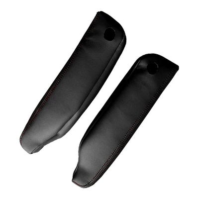 Sürətlər qutusu və əl tormozu başlıqları Range Rover Seat Side Armrest - cf-land-rover-range-rover-side-armrest-cover-06-13-black-leather-red-thread-1-pair