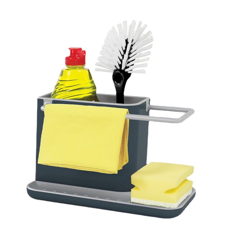 Kitchen Cleaning Supplies Storage and Organization Drain Storage Rack Creative Desktop Dishcloth Sponge Rack Rag Pot Brush Rack