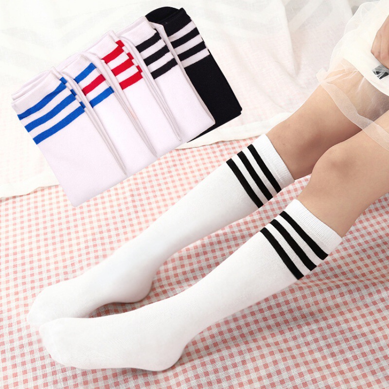 Children's Socks Spring and Summer Thin Pure Color Stockings Football Socks Kindergarten Girls Over-The-Knee Socks Student Performance Socks