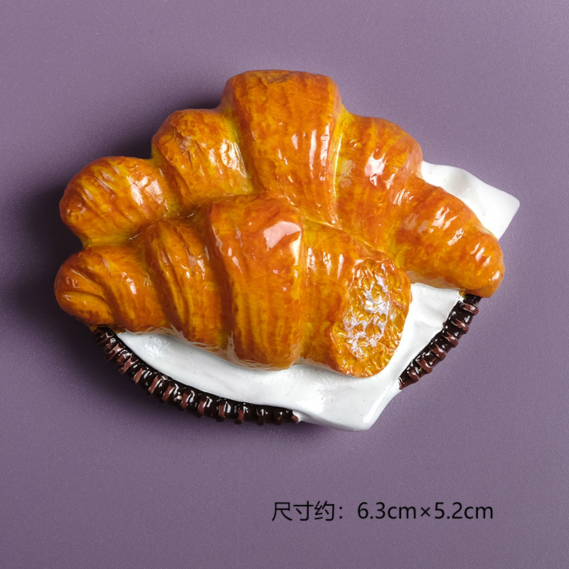 Realistic commemorative fridge magnet, 3D, bread, toast