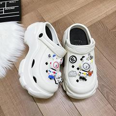 EVA厚底洞洞鞋女款外穿2024新款夏天婚紗神器松糕增高跟涼鞋拖鞋