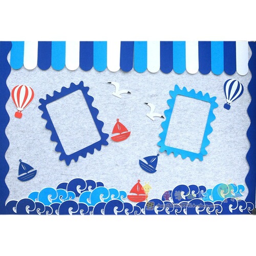 Classroom Environment Corner Wall Decal Material for Kindergarten - INS Ocean Style Creative Theme Wall Decoration