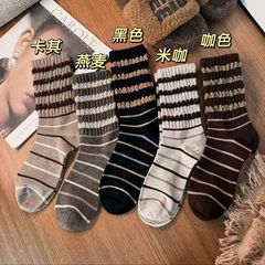 女中筒袜秋冬时尚ins潮袜美拉德色系棉袜复古风格堆堆袜批发