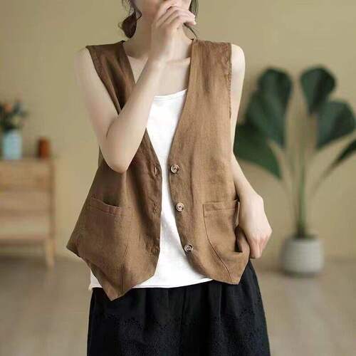 Stylish and Versatile Women's Casual Thin Vest, New Summer Top for Outdoor Wear, Fashion Short Vests for Women