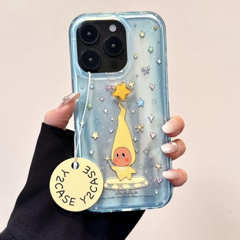 可爱晕染满屏星星头尖适用苹果16promax手机壳iPhone15/14/13女12|undefined