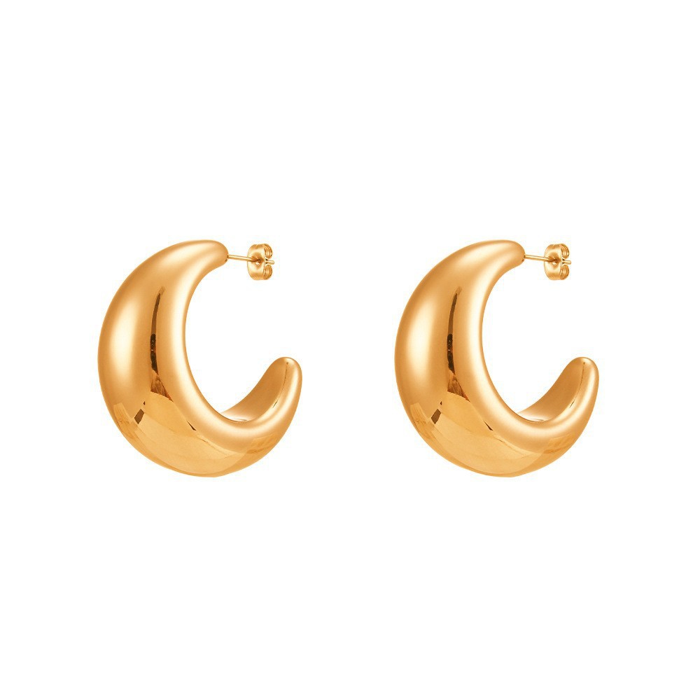 Daily Occasion 316L Stainless Steel Material C Shape, U Shape, Water Droplets Pattern All Seasons Season Women's Gender French Style, Modern Style Style 316L Stainless Steel  C Shape U Shape Water Droplets Waterproof Non Tarnish Surgical Steel French Style Modern Style Earrings Ear Studs For Women's